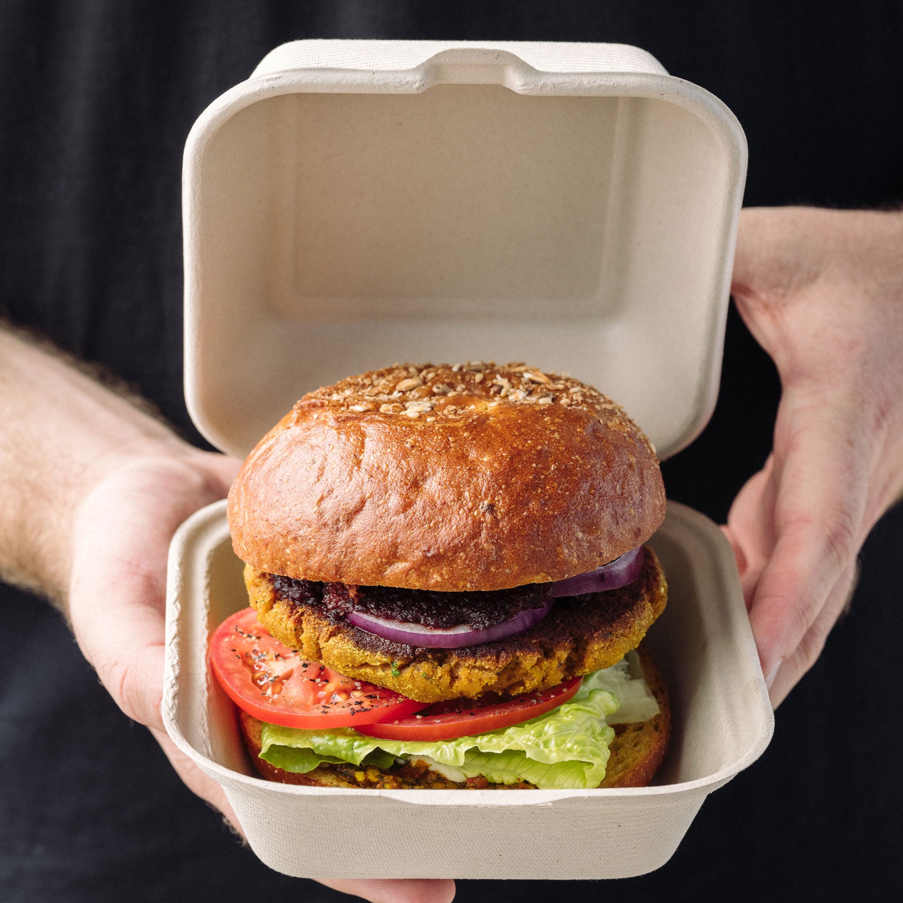 bagasse burger clam