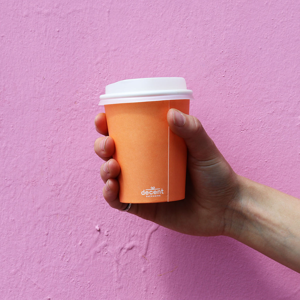 Single Walled Hot Cup - Sherbert Orange