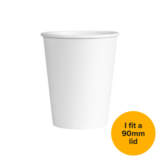 Single Walled Hot Cup - White