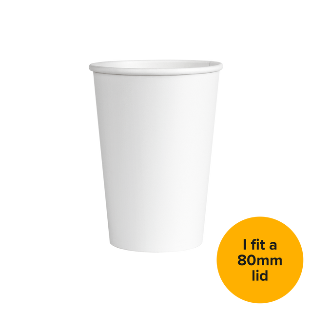 Single Walled Hot Cup - White